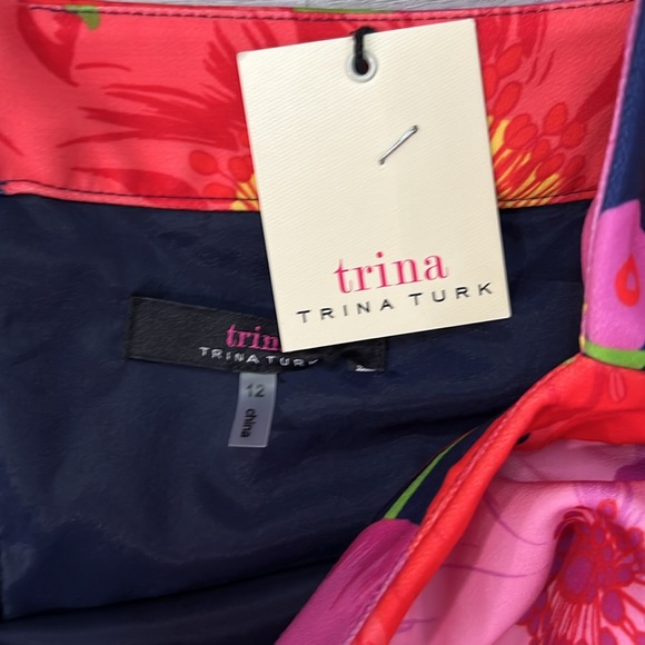 Trina Turk NWT Kanan Square Neck Ruffle Sleeve Shift Dress - Picture 2 of 9